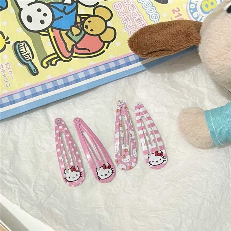 Sanrio 4Pcs Hello Kitty Pink Hairpin for Girls Lovely Hair Clips Toddler Hair Decoration Accessoriesw250716