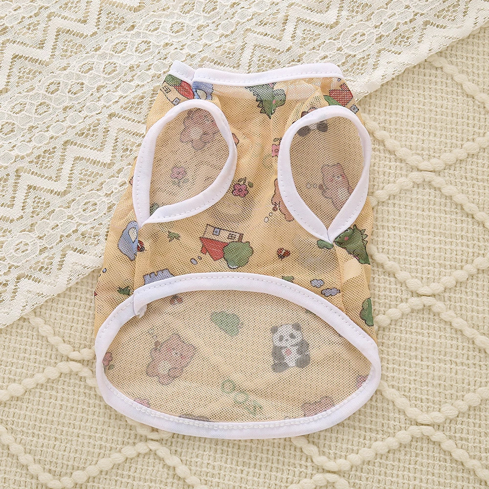 Pet clothing is fresh cute fashionable summer thin cat and dog breathable mesh suspender stylish vest 250711