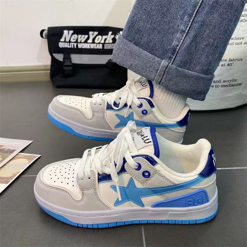 Designer Casual Shoes free shipping Black white couple sneakers star shaped mens casual sports shoes