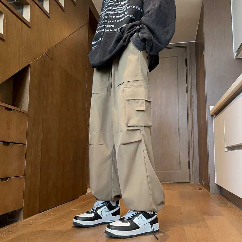 2025 Streetwear Spring Summer Casual Men Trousers Solid Color Harajuku Lightweight Cargo Pants Fashion Straight Mens Pants y250716