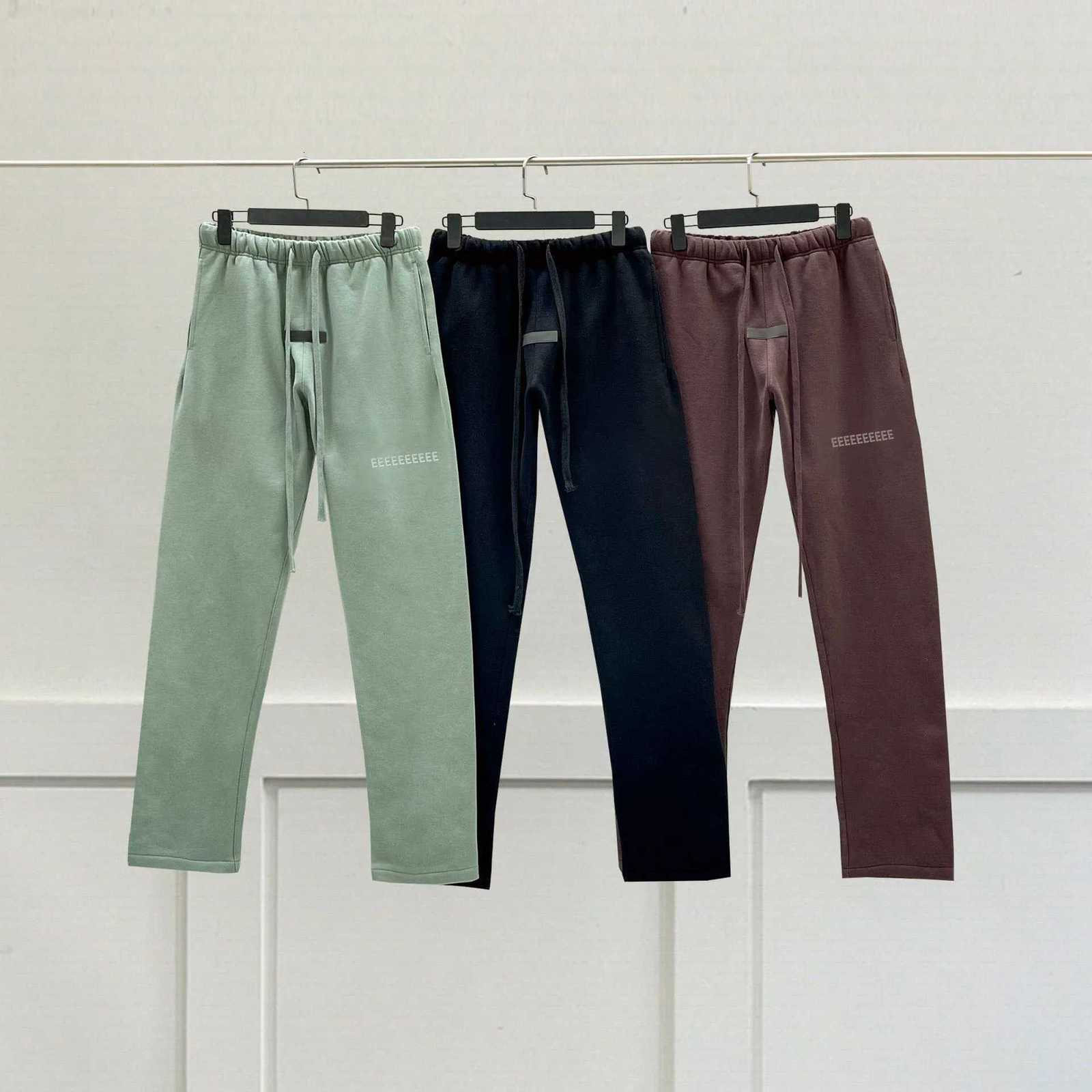 Season 9 Luxury Design Mens Casual Pants Two Rows Rubber Letter Wide Leg Pants Fashion Couple High Street Loose Sweatpants y250716