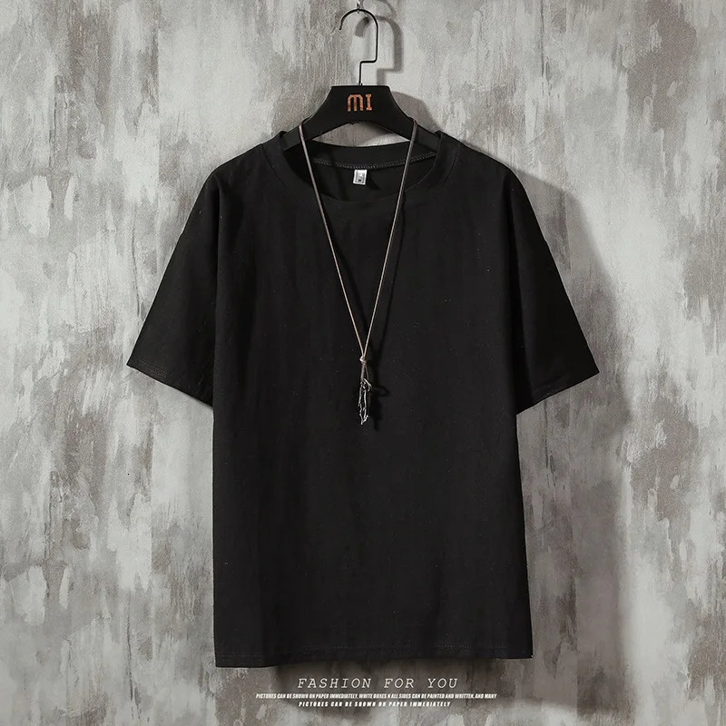 2025 Mens Short Sleeve T-shirt Solid Color Men T-shirts Loose Casual Half-sleeve Undershirt Man T shirts Tops Tees 250715