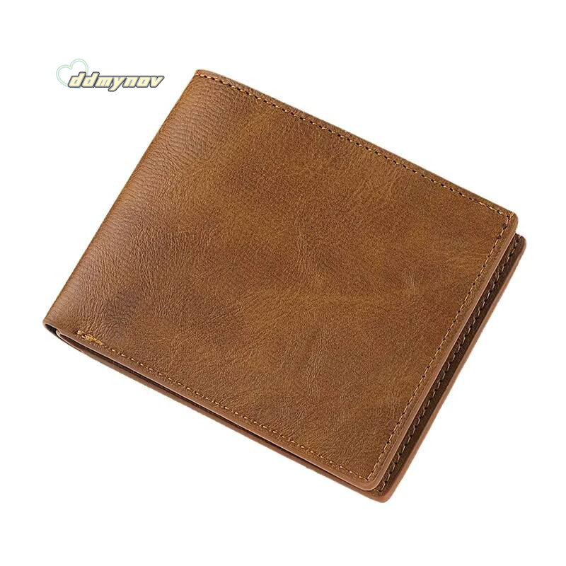 Retro Mens Multiple Pockets Classic Business PU Leather Zipper Credit Card Wallet Two -fold Horizontal Money Clip ddmynov