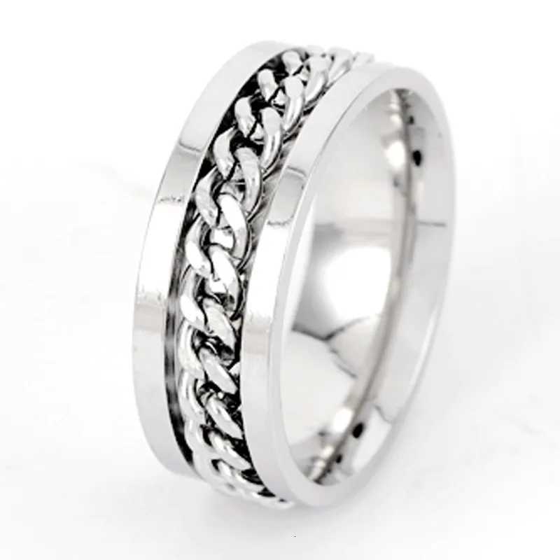 Rotate Chain Finger Ring for Rotating Anxiety Fashion Stainless Steel Chain Ring Spinner Band Bottle Opener Accessory S250716