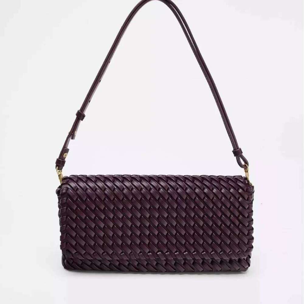 New Women's Woven Clutch Purse Casual PU Leather Shoulder Handbag Crossbody Bag