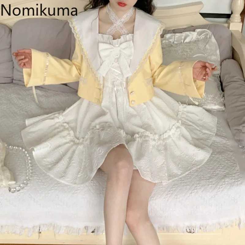2025 Womens Dresses Cute Summer Dresses for Women Lolita Style Japanese Sweet Robe Femme Bandage Bow Ruffles White Dress R250716