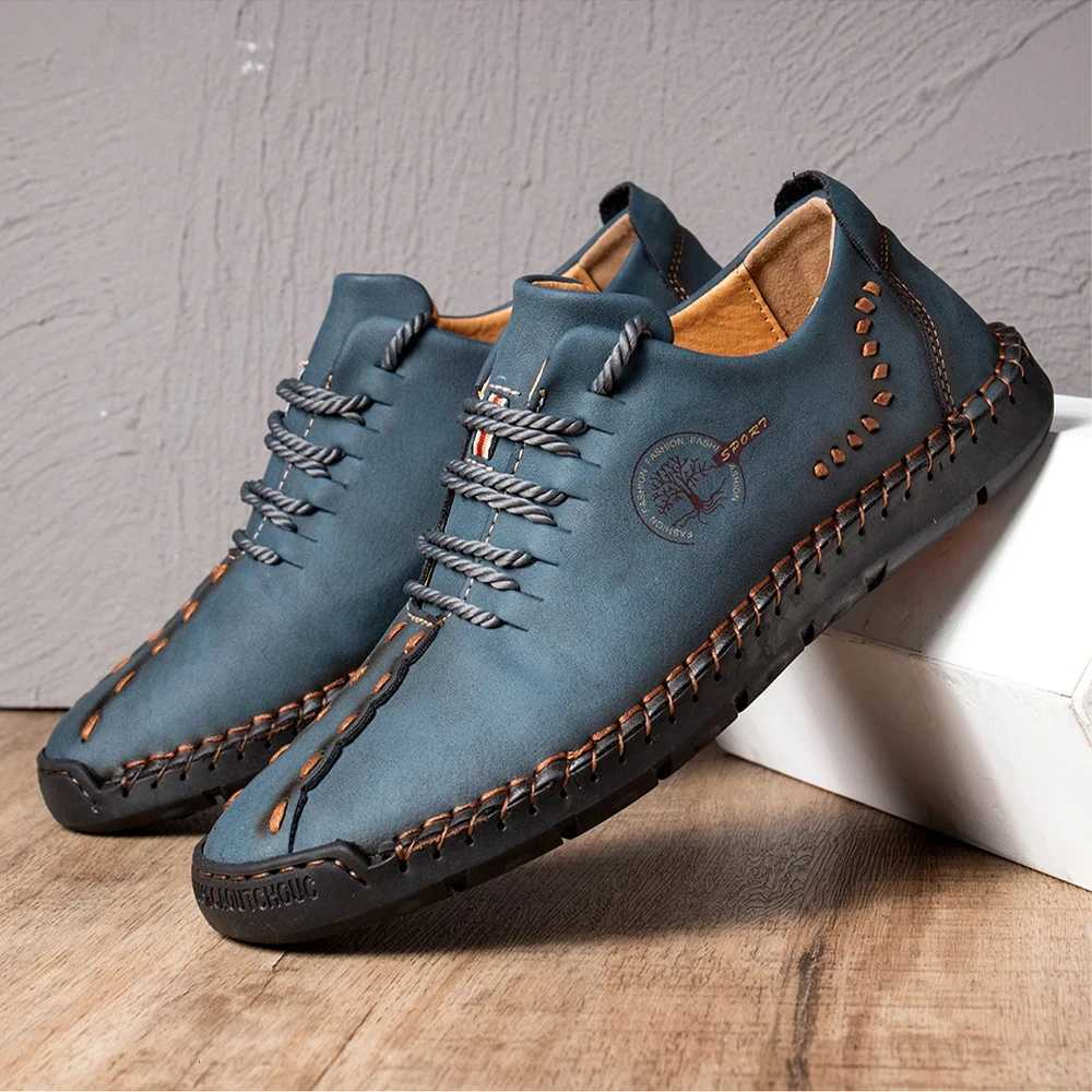 Handmade Leather Casual Men Shoes Design Sneakers Men Comfortable Leather Men Loafers Hot Sale Moccasins Driving Shoes Plus Size W250716