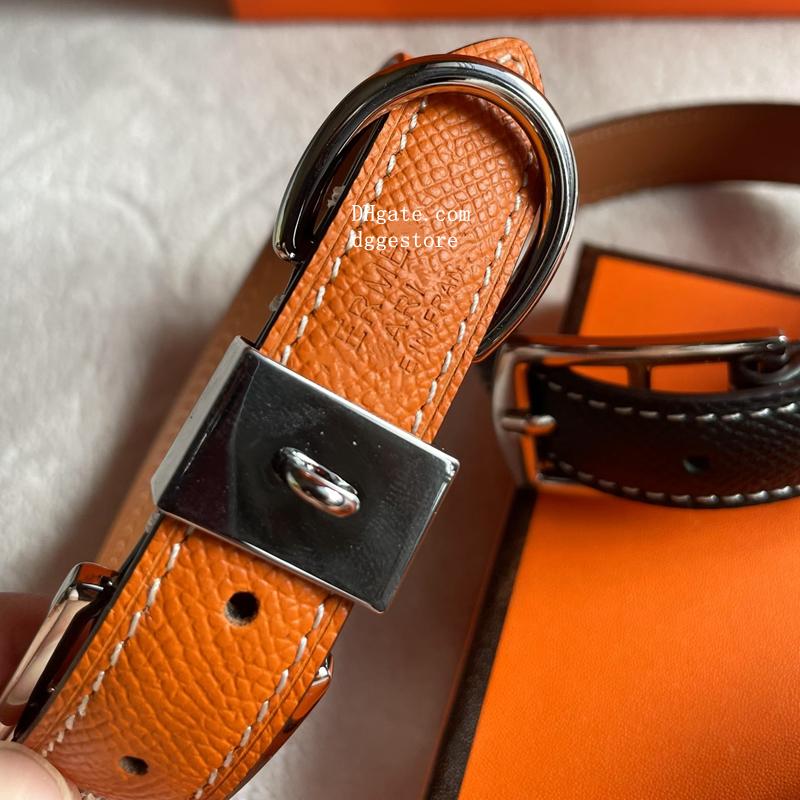 Designer Collars, Luxury Cowhide Leather Pets Collar with Metal Charm, High End Hardware Accessories, Necklace for Puppy Cats Fashion Dog Birthday Gif