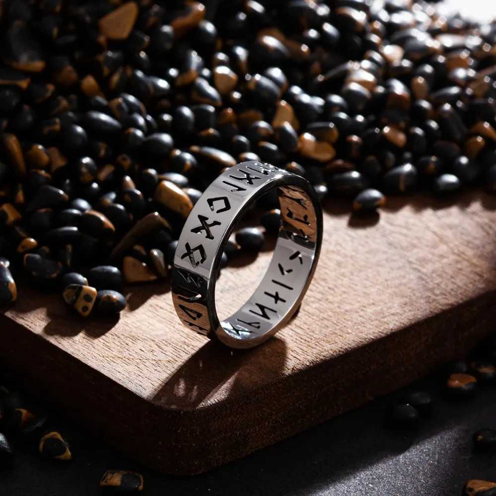 Vintage 6mm Out Odin Norse Viking Amulet Rune Rings for Men Words Ring Wedding Jewelry Valentines Gifts Wholesale S250716