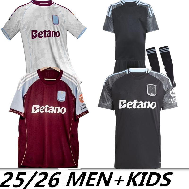 25 26 away 150-Year Anniversary Soccer Jerseys Kids Kit Home 2025 Football Shirt Away Fans Version Camisetas Futbol MINGS McGINN BUENDIA WATKINS Maillot