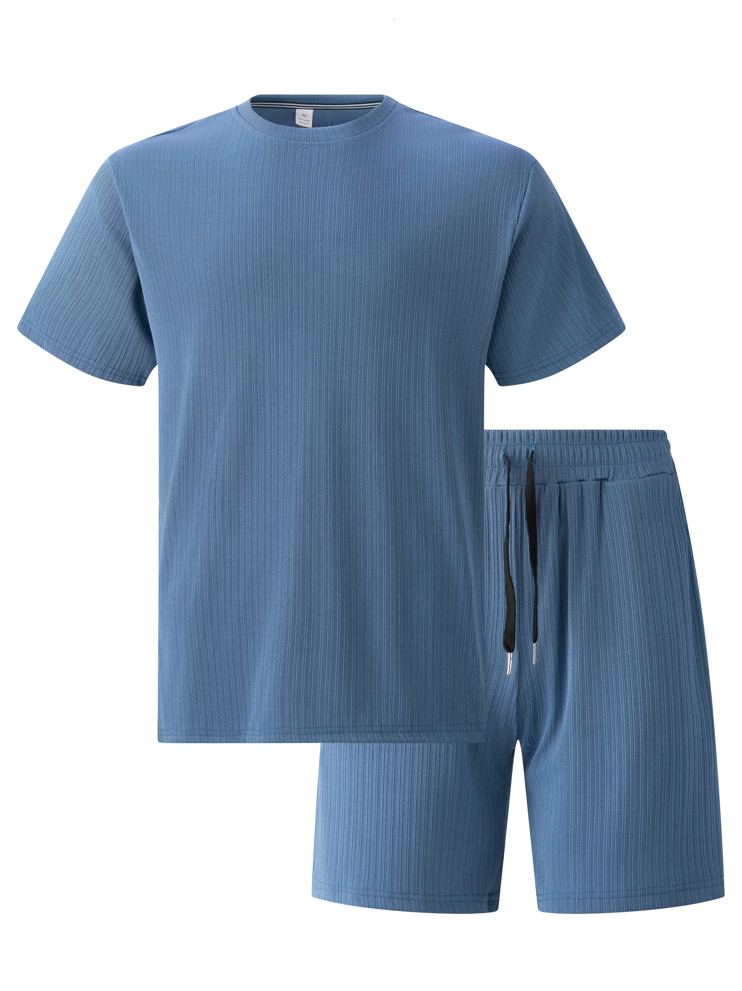 Summer mens short-sleeved and shorts set simple and casual high-quality outdoor mens wear summer fashionable loose pullover 250715