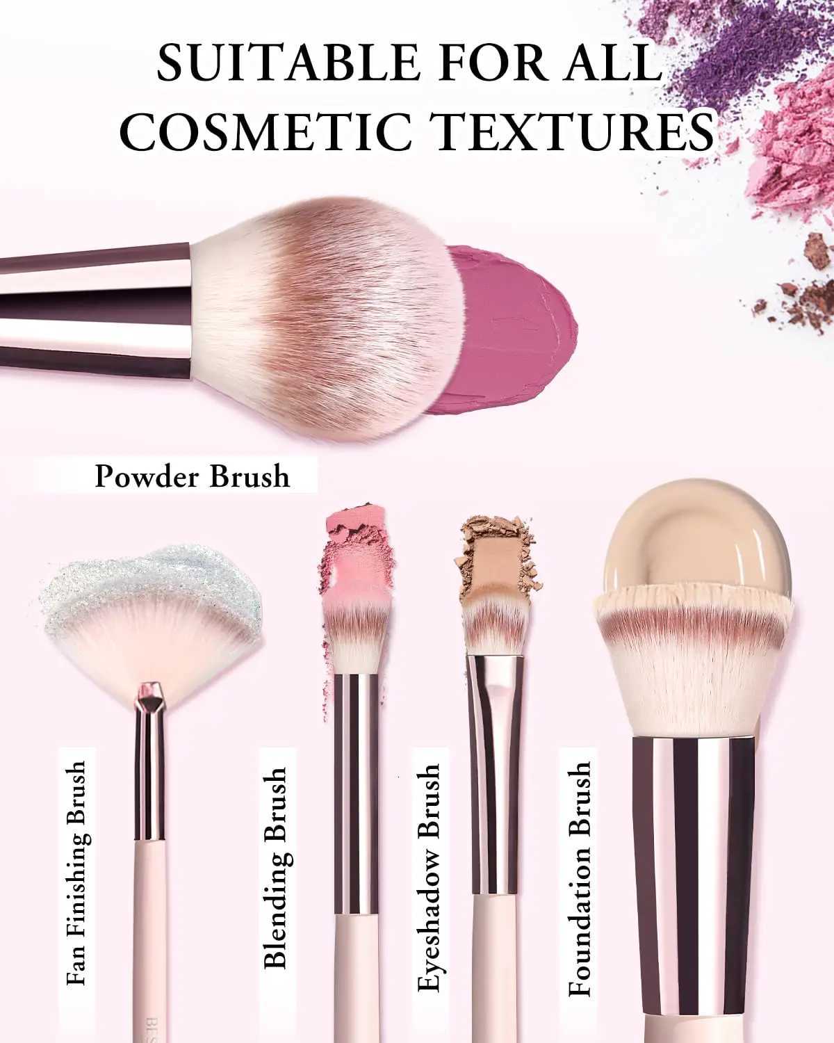 20PCS Travel Makeup Brush Set with Case Foundation Concealer Blush Eyeshadow Brush Contour Set XJ2500716