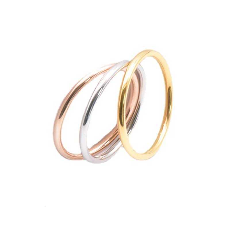 316 Stainless Steel Rounded Thin Rings Women Girls Small Circle Ring Jewelry 1.5mm Rose Gold Silver Color Size 4 5 6 7 8 9 10 11 S250716