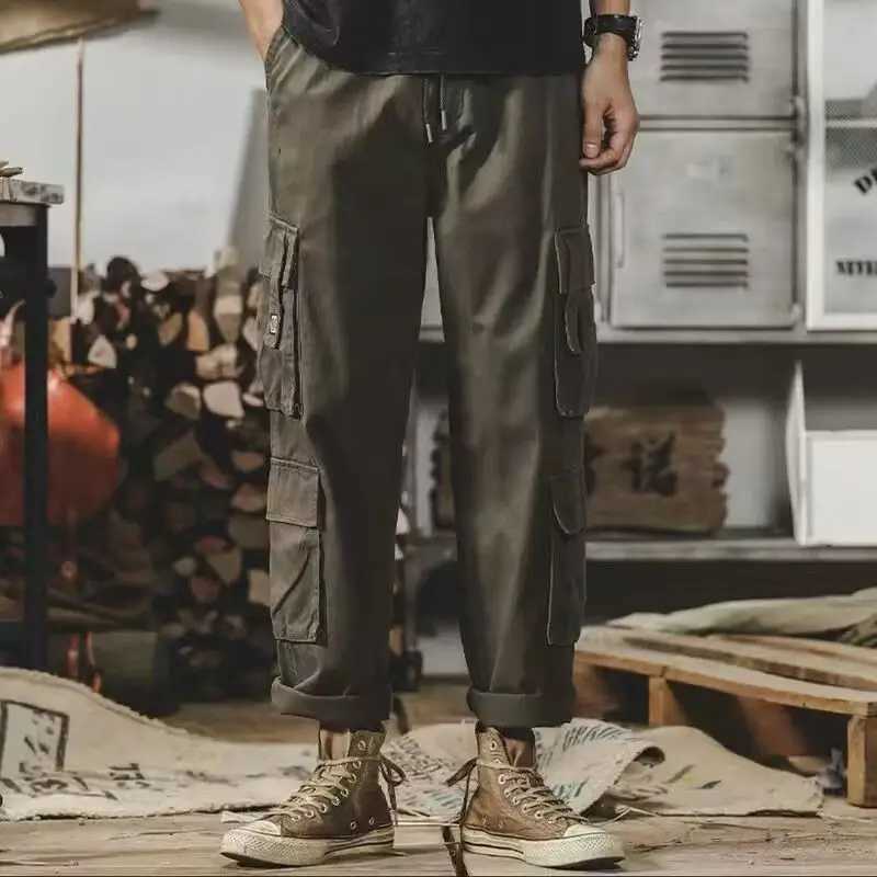 2023 New Spring and Autumn Fashion Handsome Trendy Mens Simple High Waist Straight Tube Casual Loose Oversized Workwear Pants y250716