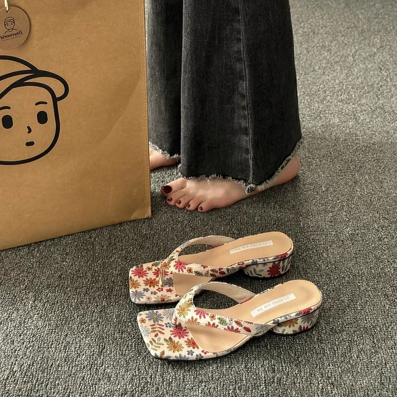 Summer Clip Toe Women Slippes Fashion Elegant Wedges Heel Slides Shoes Ladies Casual Outdoor Beach Flip Flops Sandalias 250712