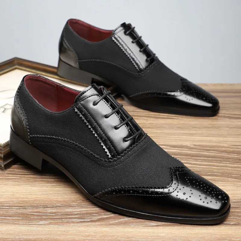 Luxury Designer Male Pointed White Black Mix Patchwork Brogues Oxford Shoes Mens Formal Wedding Dress Homecoming Mens Shoes Y250715