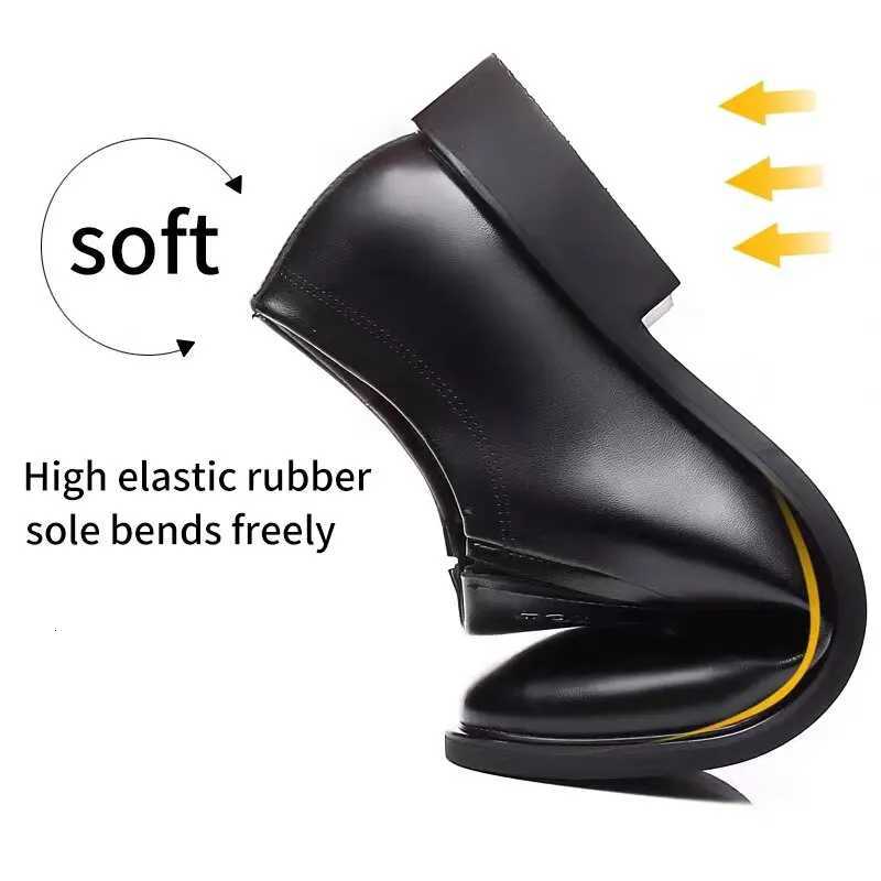 Men Business Dress Leather Shoes Spring Autumn Leisure PU Leather Breathable Soft Sole Invisible Elevated Anti-Slip Casual W250716