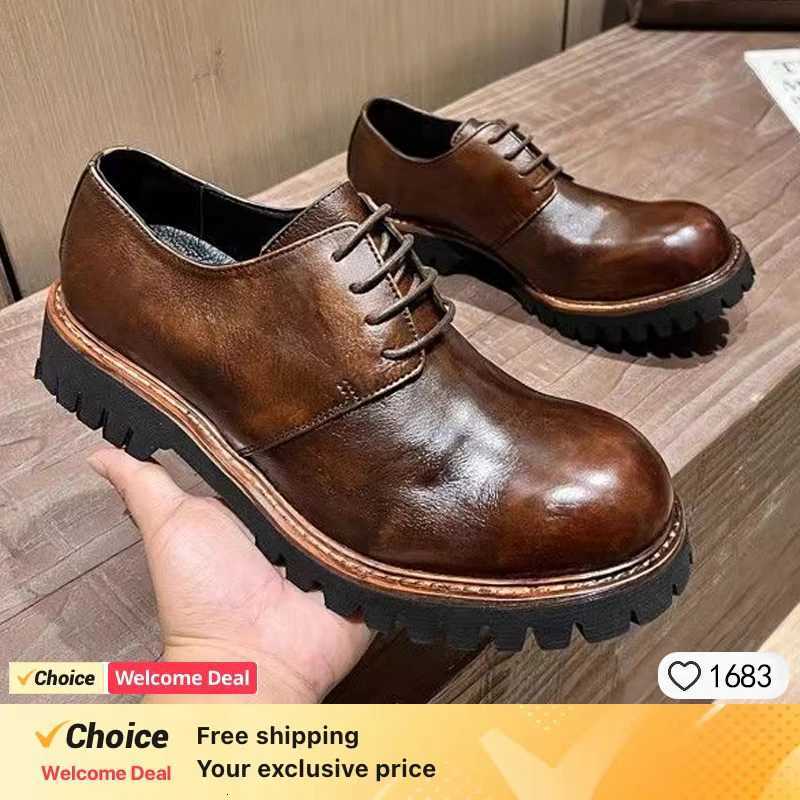 Vintage Mens Genuine Leather Brogues Dress Shoes Luxury Brand Handmade Fashion British Style Autumn Wedding Social Shoes Men W250716