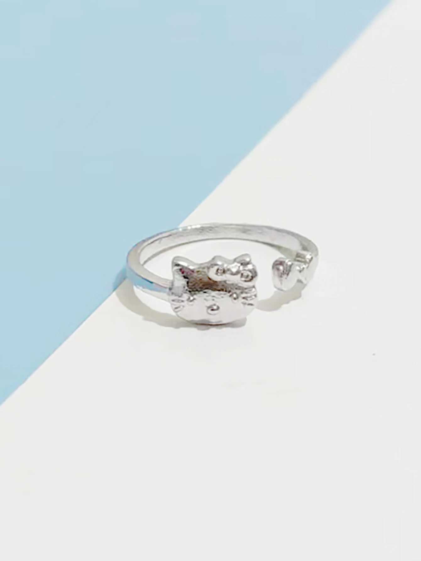 Sanrio 1pcs Kawaii Hello Kitty Adjustable Finger Rings Anime Y2K Items Accessories Cartoon Jewelry for Girls Toy Gifts w250716