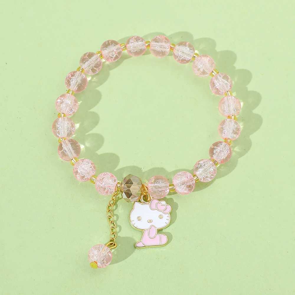 Sanrio Bracelet Y2K Hello Kitty Crystal Beads Charms Bracelets For Girls Jewelry Accessories Couple Friend Giftsw250716