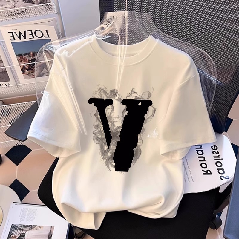 Fashionable Printed Letters Round Neck T-Shirt Women New Summer Loose Fit Simple Top Free Shipping