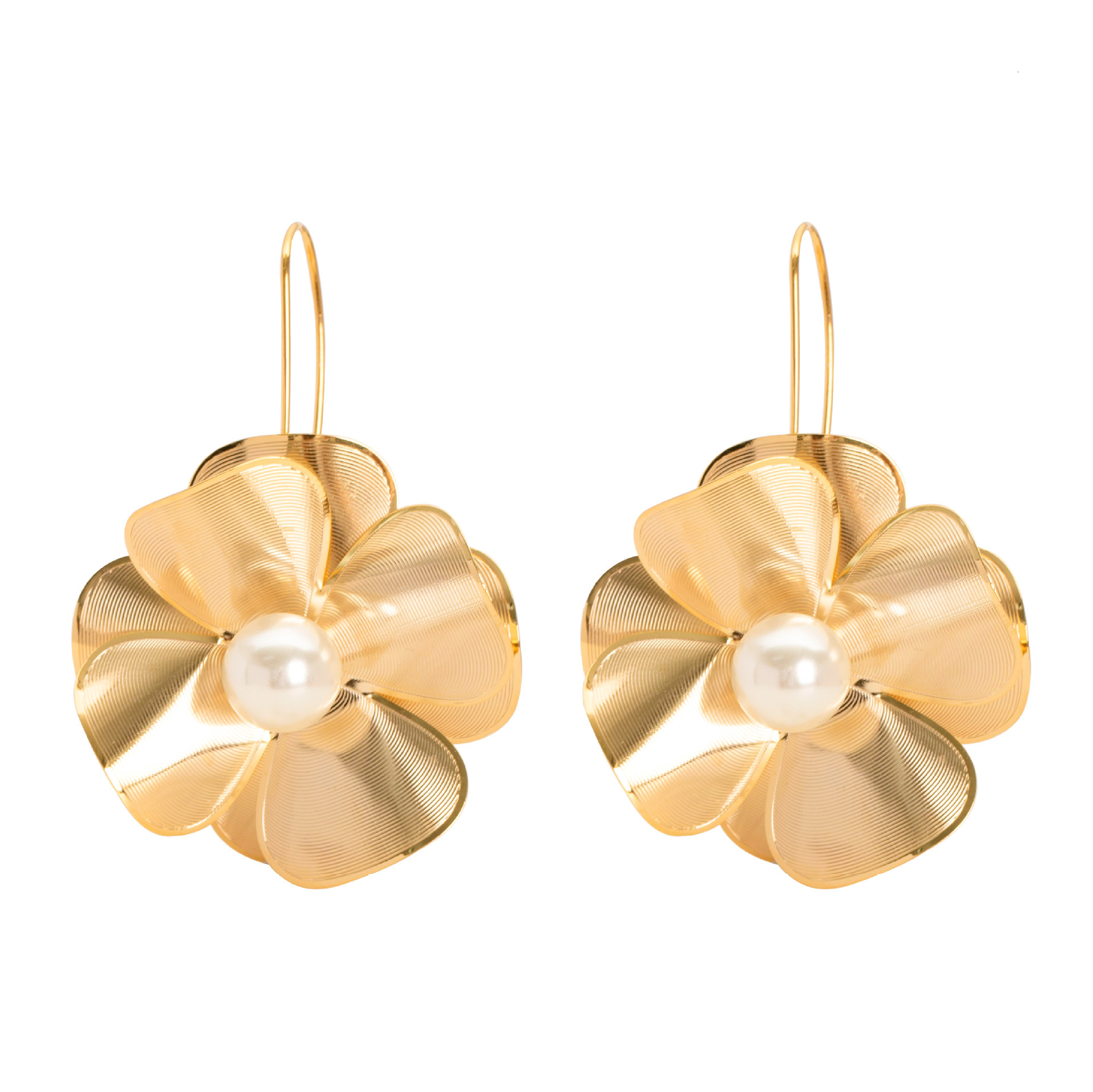 Fashion Exquisite 3D Ginkgo Leaf Pearl Floral Earrings for Women High-end Sense Elegant Versatile Socialite Style Ear Jewelry