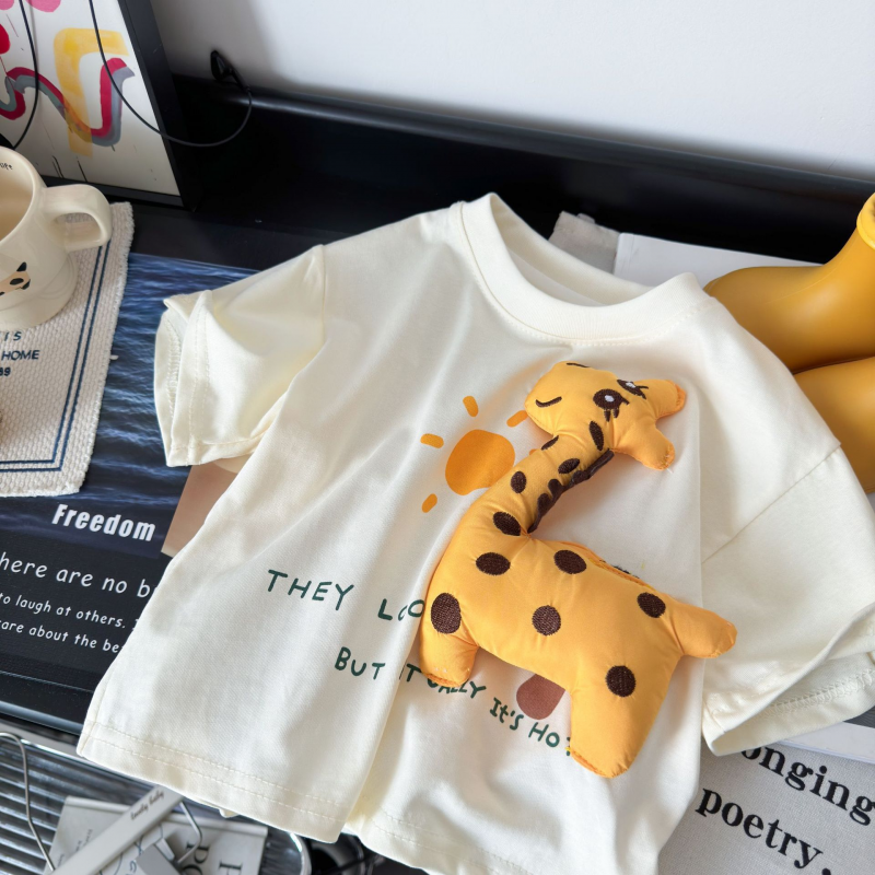 Children's short-sleeved T-shirt summer short-sleeved top baby cartoon T-shirt designer clothes comfortable soft children's clothes skin-fri