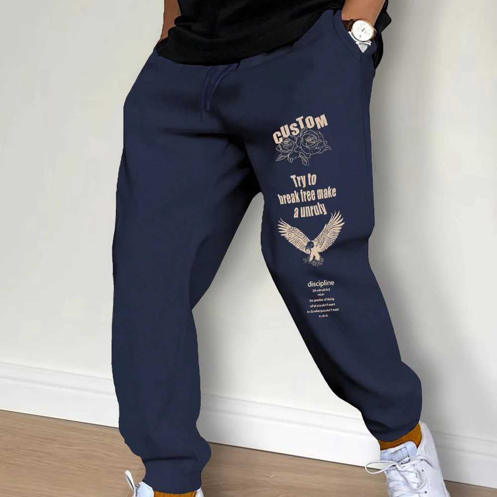 Men Sweatpants Spring Autumn New Jogger Gym Sports Fitness Printed Casual Pants Mid Waist Drawstring Training Pants y250716