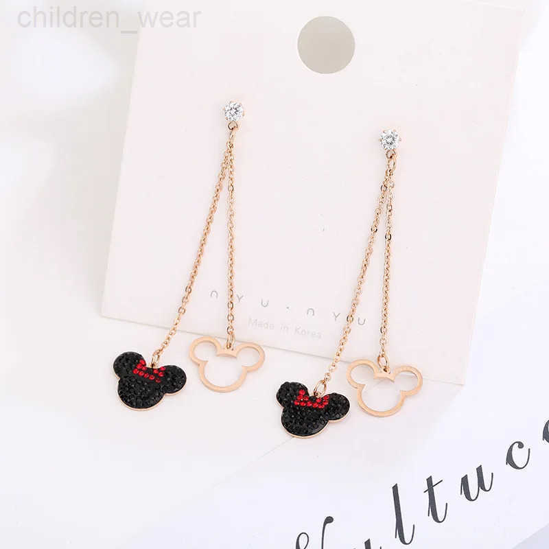 Disney ute Mini Mouse Stud Earrings for Women Bowknot Heart Cartoon New Gift Charm Fashion Jewelry (E001) W20250716