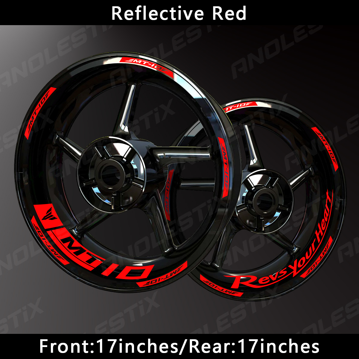 AnoleStix Reflective Motorcycle Wheel Sticker Hub Decal Rim Stripe Tape For YAMAHA MT-10 MT10