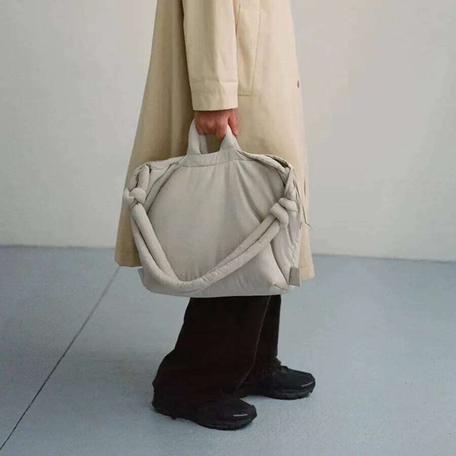 Casual Nylon Padded Tote Bag Designer Soft Puffer Women Shoulder Crossbody Bags Simple Vintage Large Capacity Handbags 2023