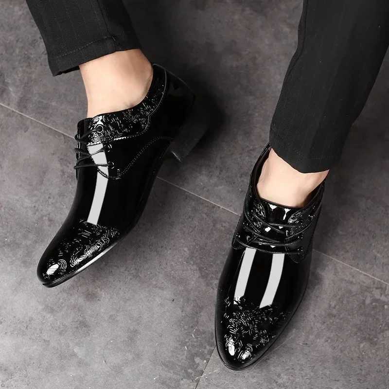 Mens Casual Business Shoes Formal Shoes Lace Up Formal Black Leather Brogues Mens Wedding Party Office Oxford Shoes Y250715