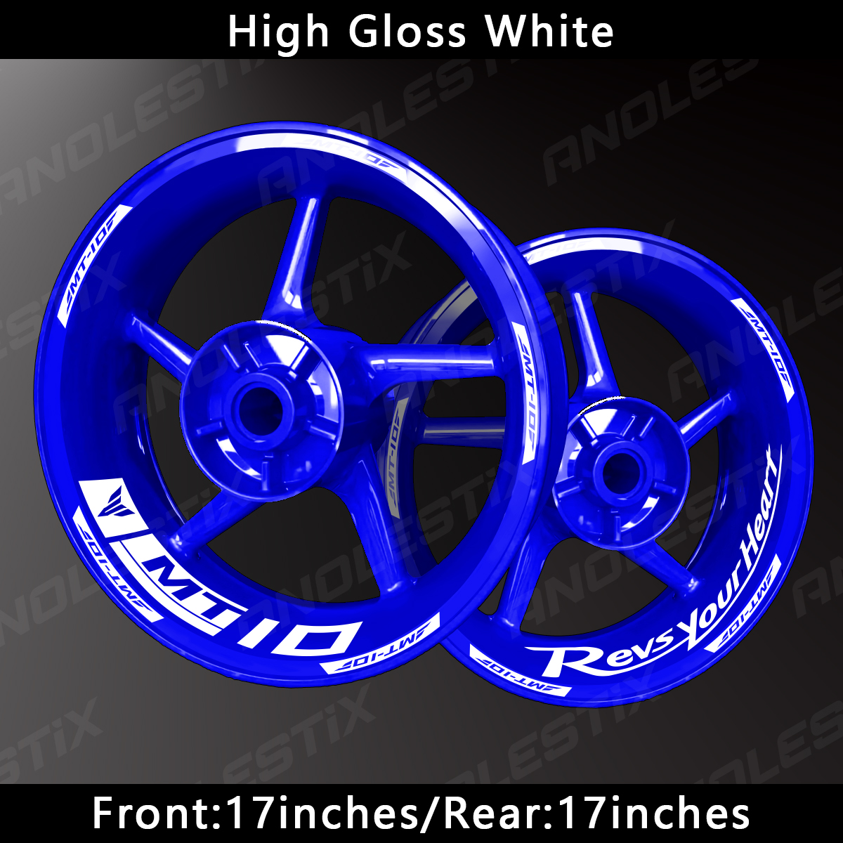 AnoleStix Reflective Motorcycle Wheel Sticker Hub Decal Rim Stripe Tape For YAMAHA MT-10 MT10