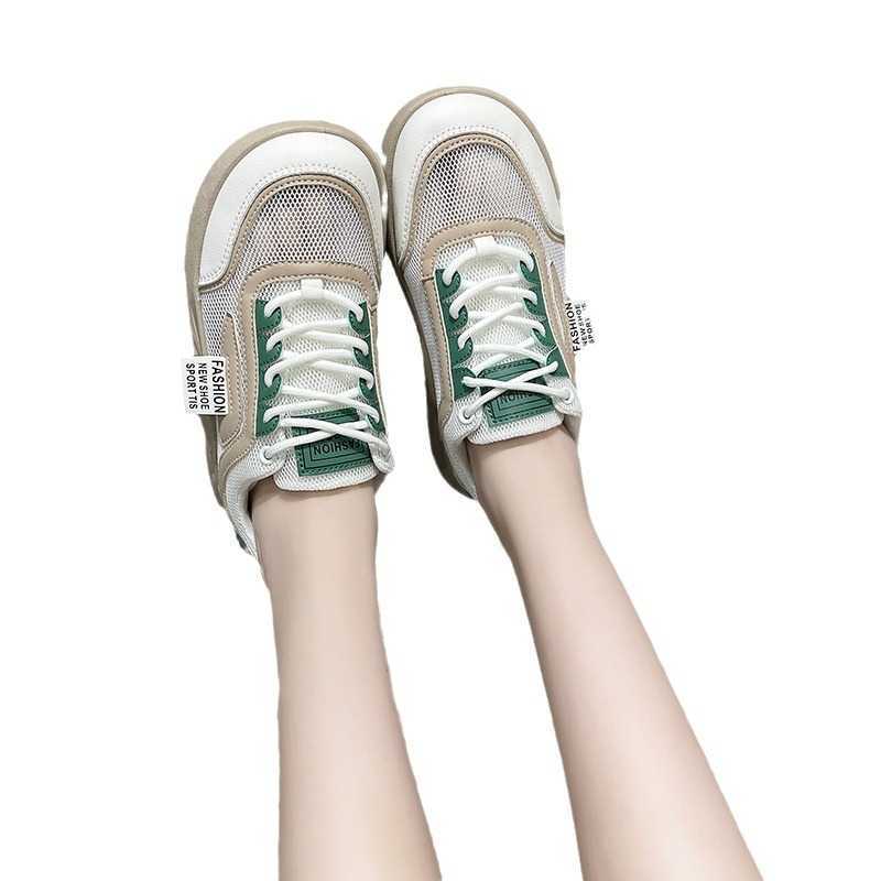 Spring New Style White Shoes for Women Ins Trend Student Street Style Internet Celebrity Mesh Shoes Thick Sole Casual Shoes