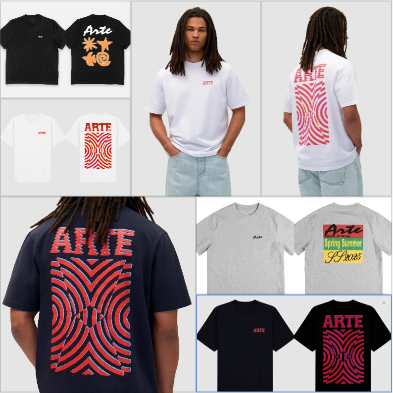 Men's T Shirts Arte Antwerp Letter Print T-shirt Elements Oversized Luxury Brand Unisex Streetwear Tops Clothing