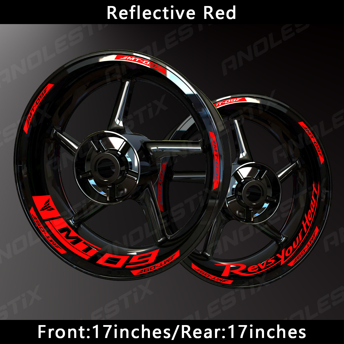 AnoleStix Customized Reflective Motorcycle Wheel Sticker Hub Decal Rim Stripe Tape For YAMAHA MT-09 MT09