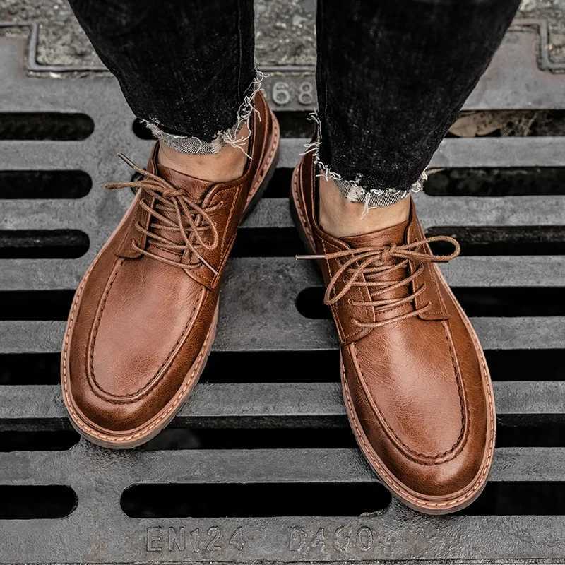 2025 Retro Mens Casual Shoes Fashion Leather Footwear New Style Slip-On Comfortable Men Genuine Leather Work Business Casual Shoes W250716