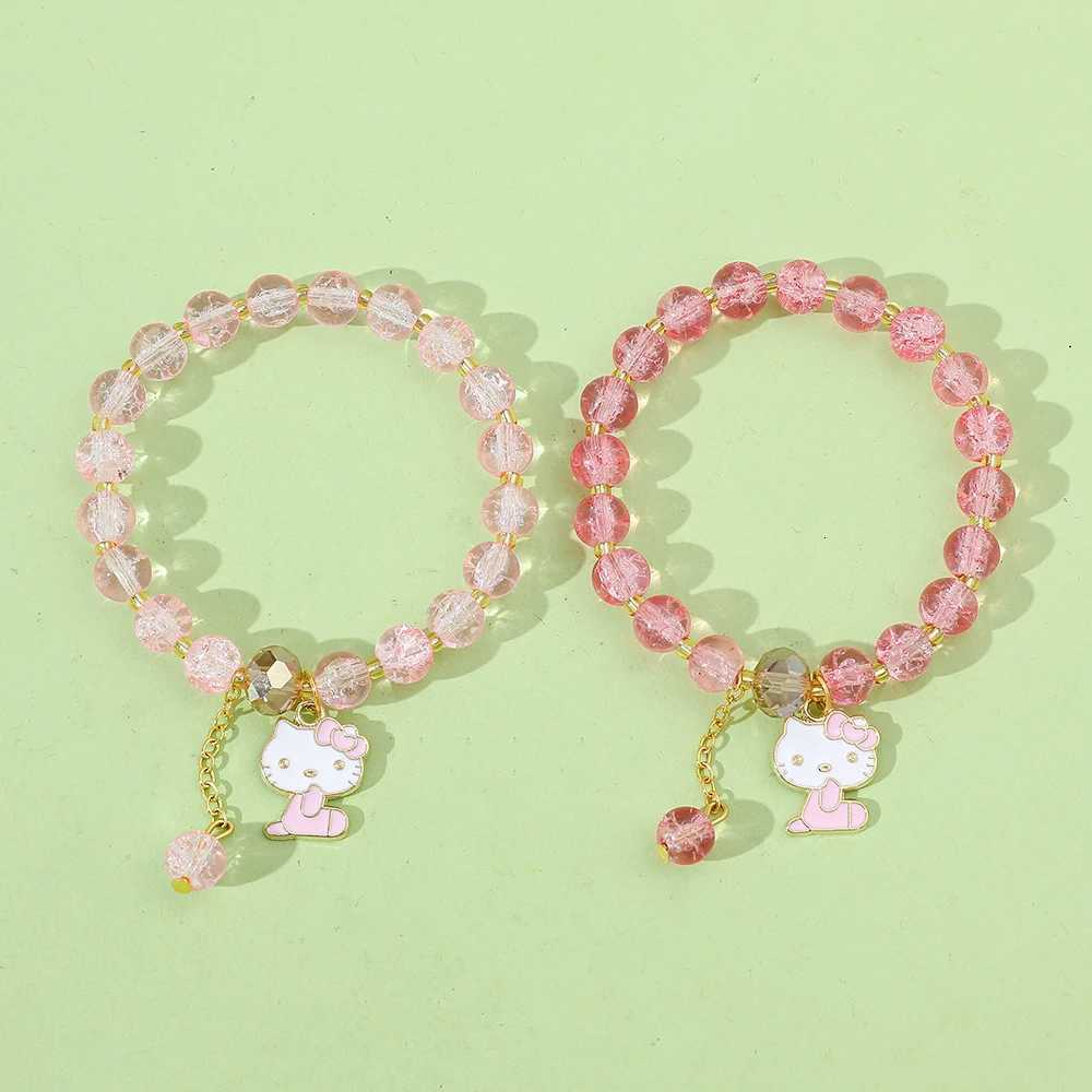 Sanrio Bracelet Y2K Hello Kitty Crystal Beads Charms Bracelets For Girls Jewelry Accessories Couple Friend Giftsw250716