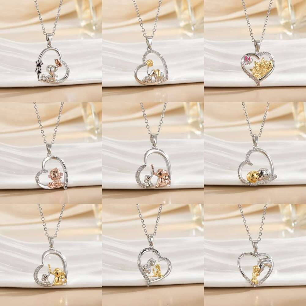 New Mother's Day Heart-Shaped Design Pendant Necklace For Women Simple High-End Gift Collarbone Chain 959