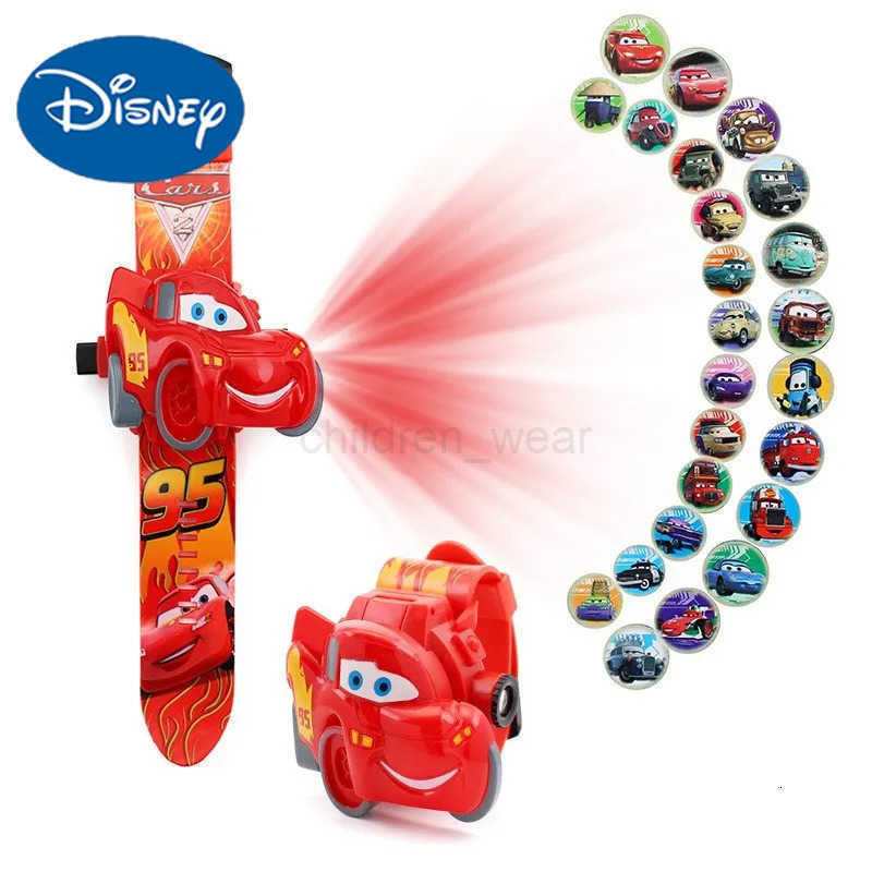 Disney 24Pictures 3D Projection Childrens Toy Student Digital Watch Gift Cars Lightning Mcqueen Wrist Watch 3D Projection Watch W20250716
