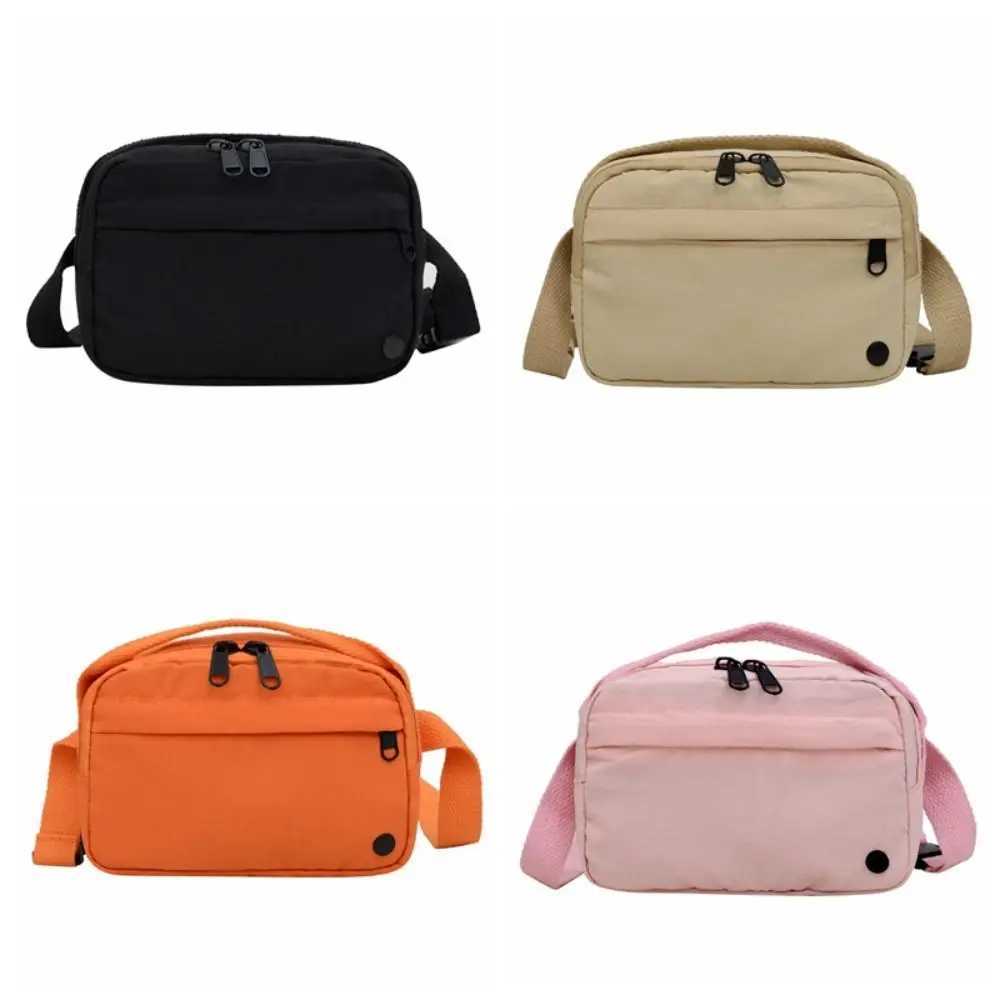 Fanny Packs Nylon Square Bag Large Capacity Korean Style Sling Crossbody Bag Solid Color Zipper Versatile Waist Pack Sport Bag