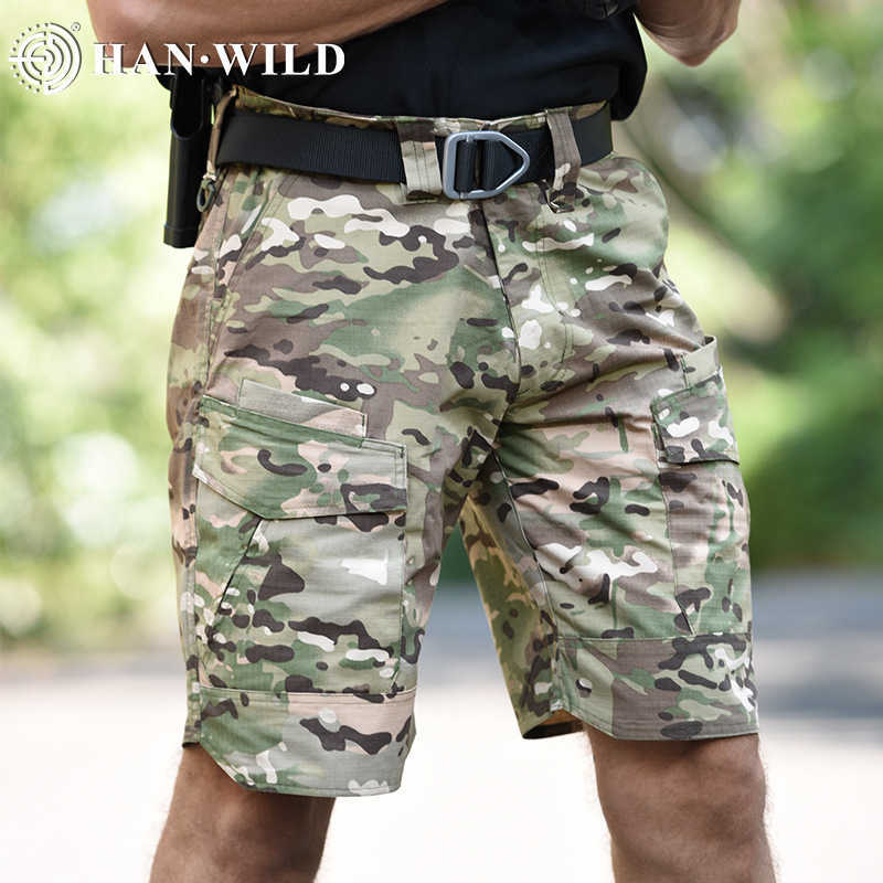 Hanye Outdoor Wholesale Slim Fit Camouflage Tactical Shorts for Men - Summer Outdoor Stretchable Breathable Multi-pocket Work Pants S250716