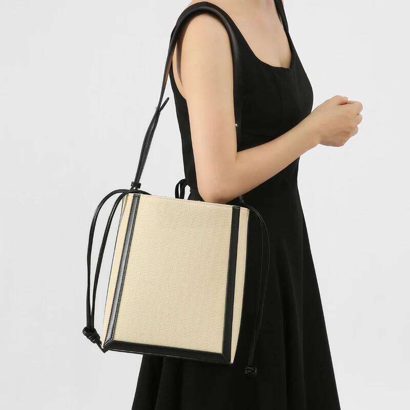 Jonlily Women Retro Canvas Shoulder Female Handbag Totes Small Bucket Crossbody Commuter Bag Daybag Purse -Kg1590