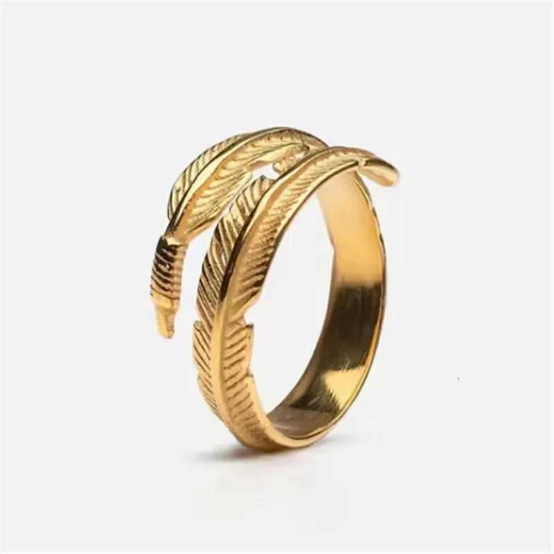 DODO Feather Ring 316L Stainelss Steel Jewelry Punk Style Men Women Adjustable Ring Size 6-13 S250716