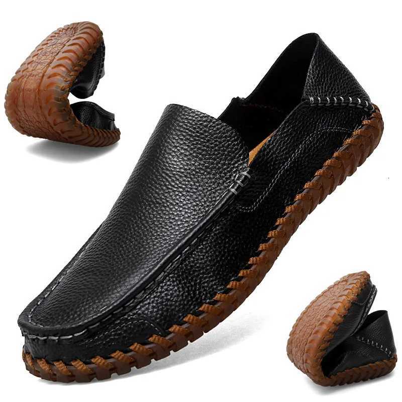 Loafers Men Handmade Leather Loafer Casual Driving Flats Slip-on Shoes Luxury Comfy Moccasins Loafers Shoes Comfortable W250716