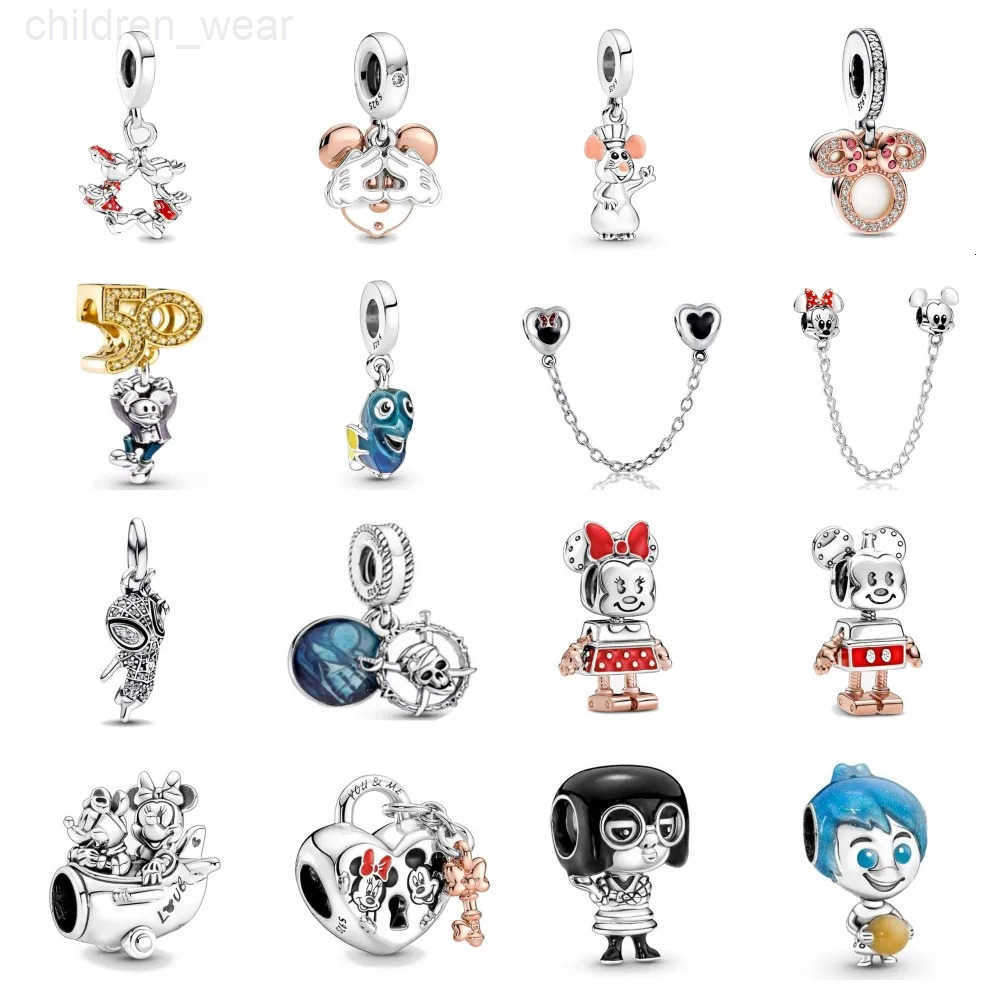 Disney 2023 New Fine Diy Bear Pendant Bead For Original European 925 Sterling Silver Plated Bracelet Necklace For Women Jewelry W20250716