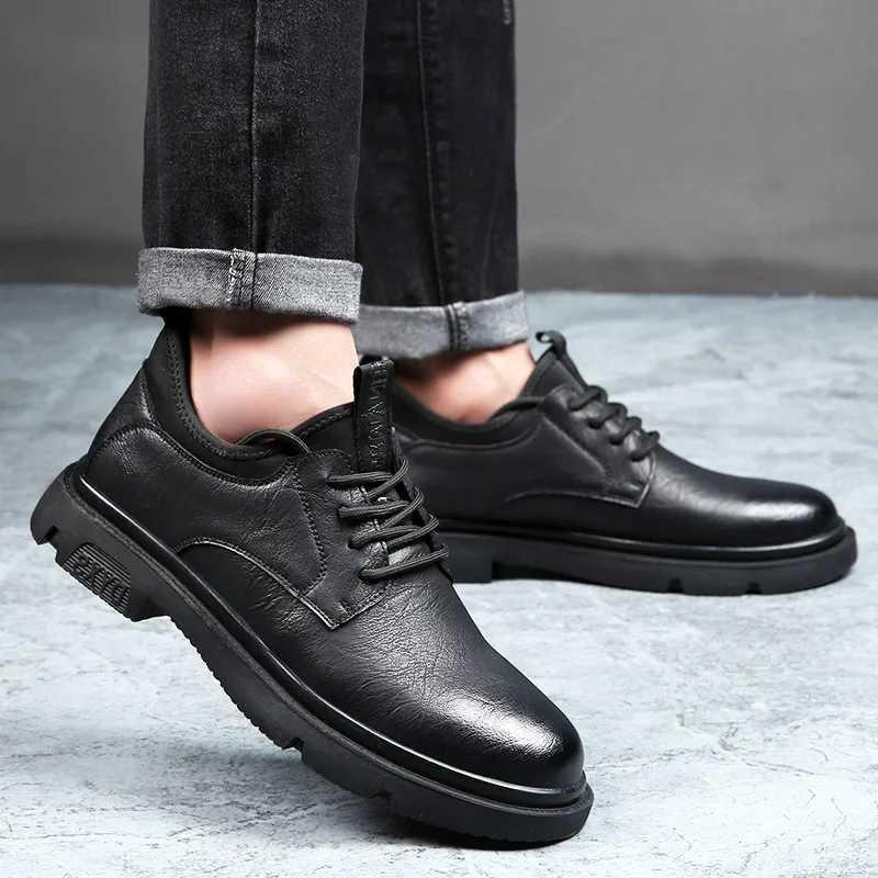 Business Men Oxford Leather Elevator Shoes Lift Sole Man Height Increase Insole 6CM Office Daily Life British W250716