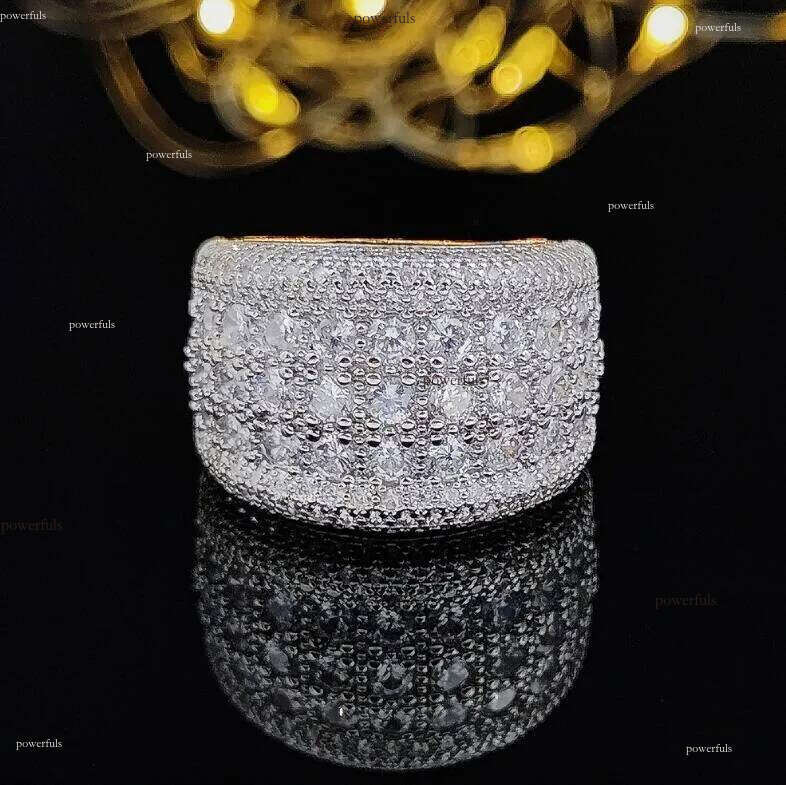 Ins Top Sell Drop Ship Wedding Rings Jewelry Sterling Sier Fill Full Round 5A Cubic Zircon CZ Dia Gemstones Party Women Engagement Band Finger Ring