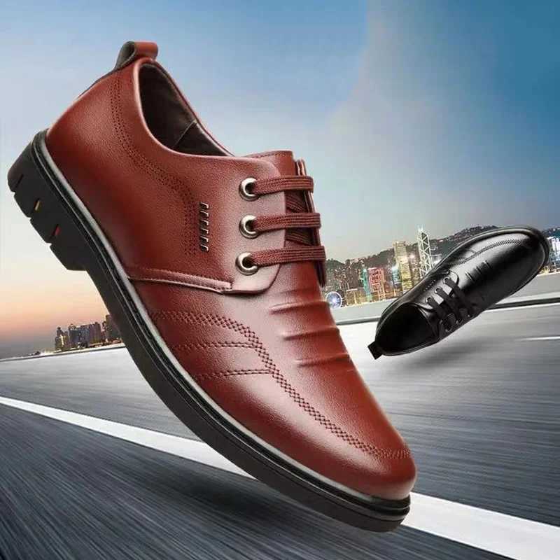 Leather Male Dress Shoes Man Casual Leather Shoes Business Mens Shoe Men Loafers England Flats Breathable Sport Outdoor Footwear W250716