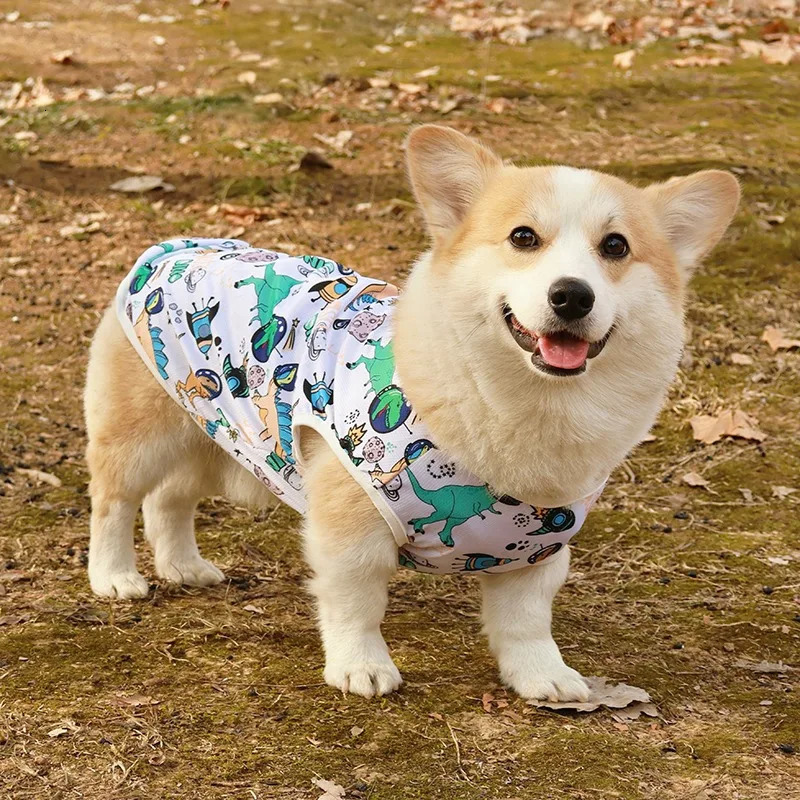 Tsute Summer Pet Dog Cooling Vest Cartoon Soft Clothing Casual Shirts Small Medium Large Dogs Puppy French Bulldog Clothes 250711